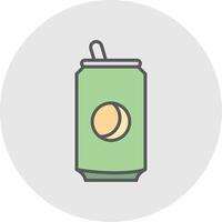 soda lata línea lleno ligero icono vector