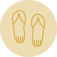 Flip Flops Line Yellow Circle Icon vector