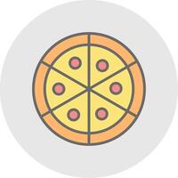 Pizza Line Filled Light Icon vector