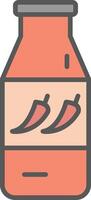 Chilli Sauce Line Filled Light Icon vector