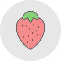 fresas línea lleno ligero icono vector