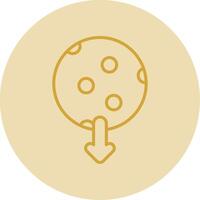 Moon Line Yellow Circle Icon vector