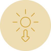 Sun Line Yellow Circle Icon vector