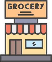 Grocery Store Line Filled Light Icon vector