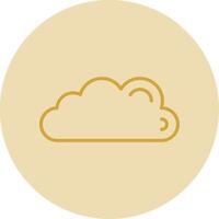 Cloud Line Yellow Circle Icon vector