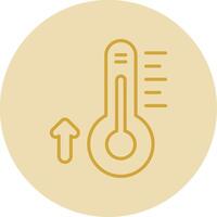 Thermometer Line Yellow Circle Icon vector