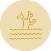 Flood Line Yellow Circle Icon vector