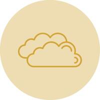 Clouds Line Yellow Circle Icon vector