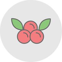 Cranberries Line Filled Light Icon vector