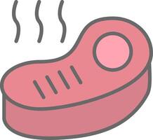 Steak Line Filled Light Icon vector