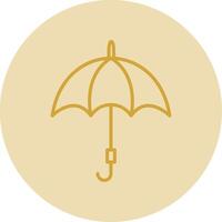 Umbrella Line Yellow Circle Icon vector