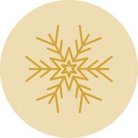 Snowflake Line Yellow Circle Icon vector