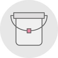 Bucket Line Filled Light Icon vector
