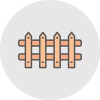 Fence Line Filled Light Icon vector