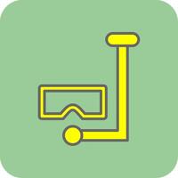 Snorkle Filled Yellow Icon vector