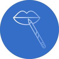 Lip Makeup Flat Bubble Icon vector