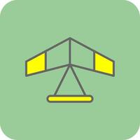 Gliding Filled Yellow Icon vector