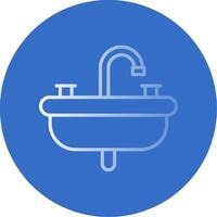 lavabo plano burbuja icono vector