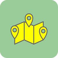 Map Filled Yellow Icon vector