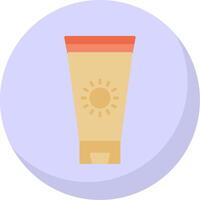Sunblock Cream Flat Bubble Icon vector