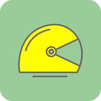 Helmet Filled Yellow Icon vector