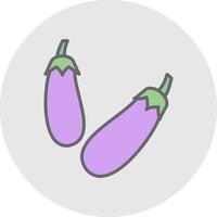 Eggplant Line Filled Light Icon vector
