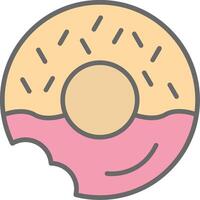 Donut Line Filled Light Icon vector