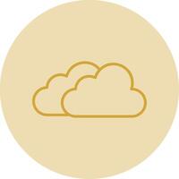 Clouds Line Yellow Circle Icon vector