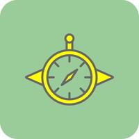 Compass Filled Yellow Icon vector