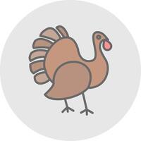 Turkey Line Filled Light Icon vector