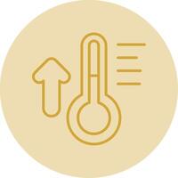 Thermometer Line Yellow Circle Icon vector