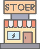 Store Line Filled Light Icon vector