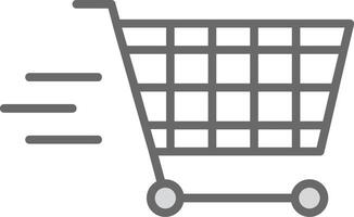 compras carro línea lleno ligero icono vector