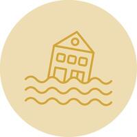 House Line Yellow Circle Icon vector