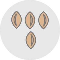 Seed Line Filled Light Icon vector