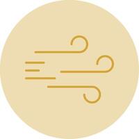 Windy Line Yellow Circle Icon vector