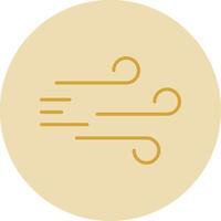 Windy Line Yellow Circle Icon vector