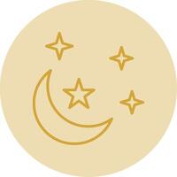 Moon Line Yellow Circle Icon vector