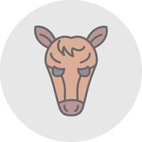 Horse Line Filled Light Icon vector