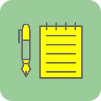 Notes Filled Yellow Icon vector