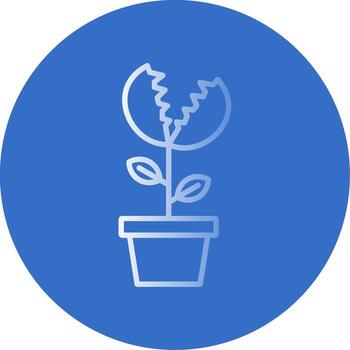 Venus atrapamoscas plano burbuja icono vector