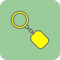 llave anillo lleno amarillo icono vector