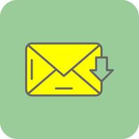 Inbox Filled Yellow Icon vector