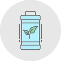 eco batería línea lleno ligero icono vector