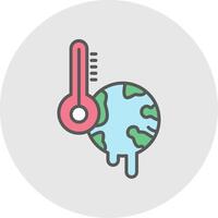 Global Warming Line Filled Light Icon vector