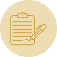 Check List Line Yellow Circle Icon vector