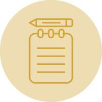 Notepad Line Yellow Circle Icon vector