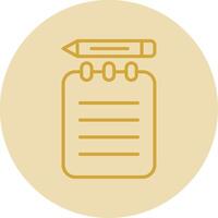 Notepad Line Yellow Circle Icon vector