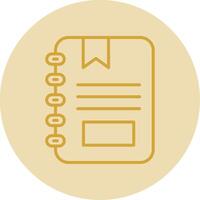Notebook Line Yellow Circle Icon vector