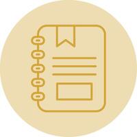 Notebook Line Yellow Circle Icon vector